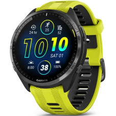 Garmin Forerunner 965 Carbon Gray DLC Titanium Bezel/Black Case and Amp Yellow/Black Silicone Band (010-02809-12)