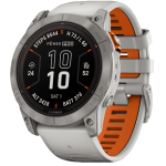 Garmin Fenix 7X Pro Sapphire Solar Titanium with Fog Gray / Ember Orange Band (010-02778-15)