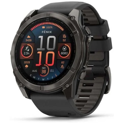 Garmin Fenix 8 AMOLED Sapphire 43mm Dark Grey / Black Silicone Band (010-02903-21)