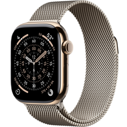 Купить Apple Watch 11 46mm Gold Titanium Case / Gold Milanese Loop Apple Watch 11 46mm Gold Titanium Case / Gold Milanese Loop